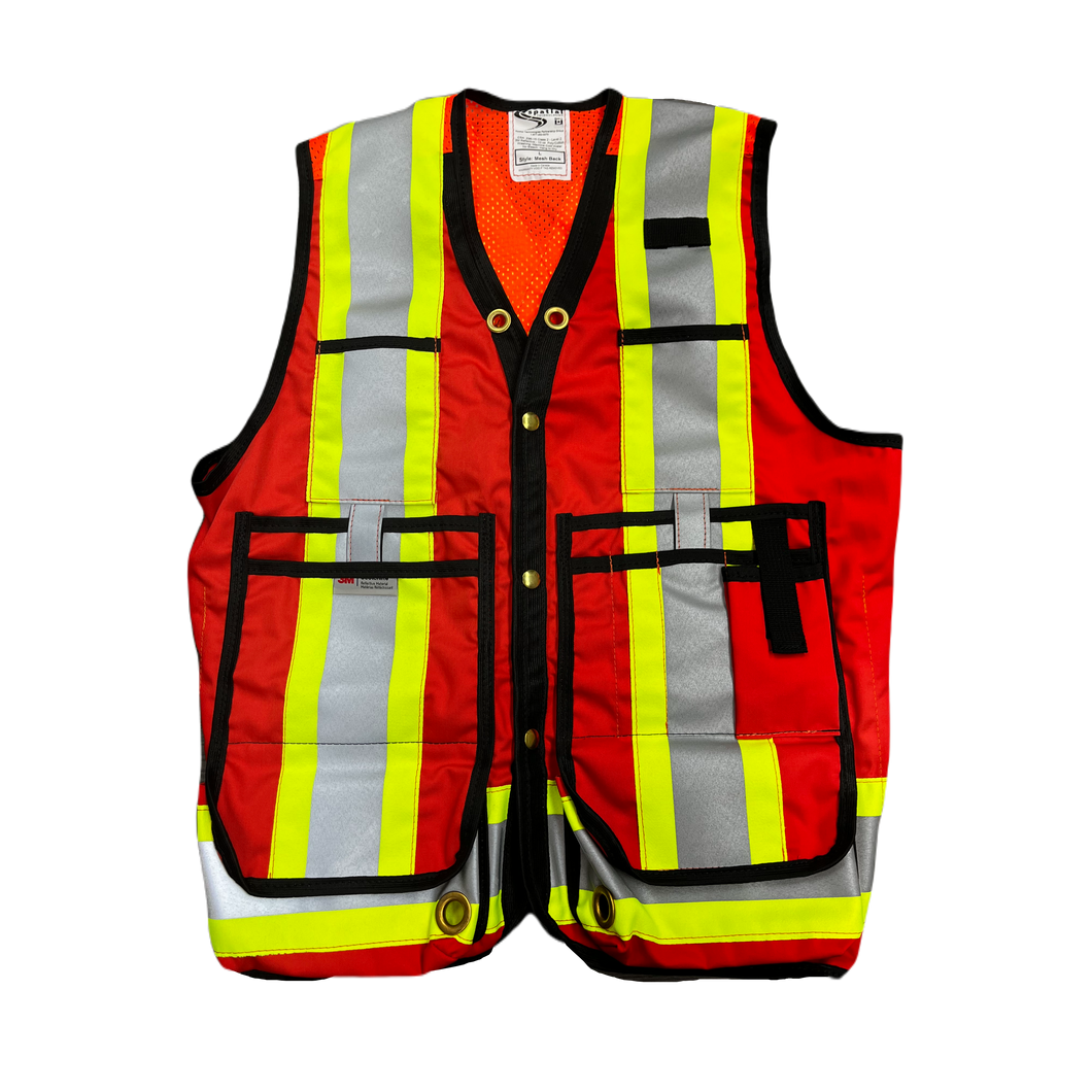 S-Tech Orange Mesh Back Vest