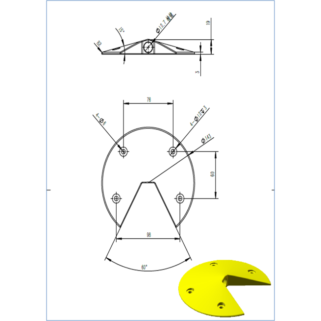 S-Tech Road Prism, plastic holder 6" diameter